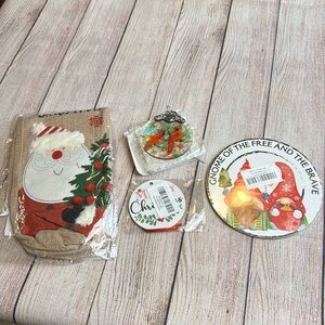 Christmas bundle includes wine bottle bag ornaments and standing sign